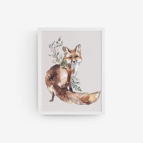 Watercolor Fox Wall Art Print Poster Illustration Unframed - Picture 9 of 10